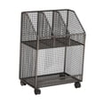 thumbnail image 4 of simhoa Book Organizer Save Space 360 degree Swivel Casters Compact Iron Movable Bookshelf Two Layer, 4 of 8