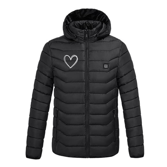 Unisex Heated Jacket 9 Heat Zones Fast Warm Up One Usb Smart Heating Puffer Jacket Zip Up Long Sleeve Hooded Jacket Lightweight Winter Outdoor Heated Jacket Women
