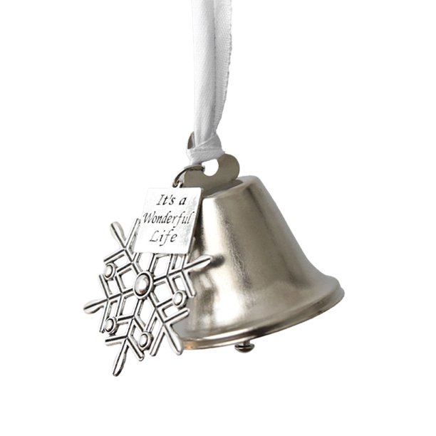 Campanas navideñas colgantes Uanit, adorno navideño plateado brillante, carillones de viento metálicos, decoración sólida para colgar en la pared, decoración del hogar, regalos