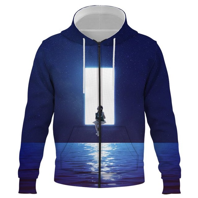 Hot Selling Zipper Hoodies Creative Sky 3D Printing Hooded Jacket Men's Women's Pullover Pattern Spring And Autumn Jacket Men