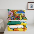thumbnail image 4 of Kawaii Mushroom Comforter Set King Boho Sun Bedding Set Hippie Groovy Floral Bedding Comforters & Sets 60s 70s Retro Vintage Theme Duvet Insert Chic Daisy Flower Quilt Set Geometric Striped Decor, 4 of 6
