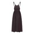 thumbnail image 4 of Wedding Guest Dresses for Women, Women Solid Color Elegant And Sexy Strapless-neck Strap Dress(Coffee,L), 4 of 5