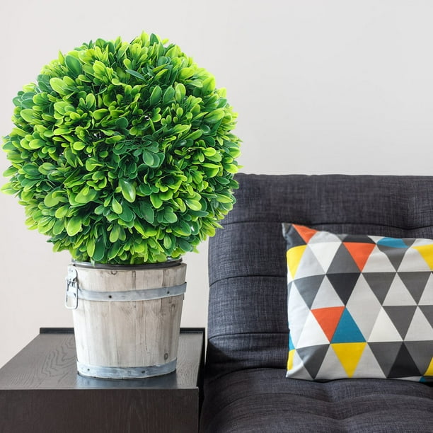 Bola de hierba artificial decorativa | Esfera floral artificial verde realista | Planta artificial de plástico PE resistente a los rayos UV e impermeable | Decoración para exteriores, jardín,