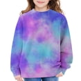 thumbnail image 5 of Mercatoo Teen Girls Tie Dye Crew Neck Sweatshirts Cute Cotton Pullover Sweatshirts Kids Long Sleeve Gradient Color Sweater, 5 of 7