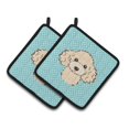thumbnail image 1 of Caroline's Treasures - Par de soportes para macetas con diseño de tablero de ajedrez azul Buff Poodle BB1196PTHD, 7.5HX7.5W, Multicolor Caroline's Treasures BB1196PTHD, 1 of 1