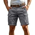 thumbnail image 2 of Cargo Shorts for Men Multiple Pockets Lightweight Summer Casual Outdoor Work Hiking Fit Relaxed Short Waist Shorts, L, 2 of 8