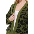 thumbnail image 5 of Yemak Women's Chunky Leopard Print Open Front Long Sleeve Jacket Sweater Cardigan HK8254LEO-IVORY/TAUPE-S/M, 5 of 7