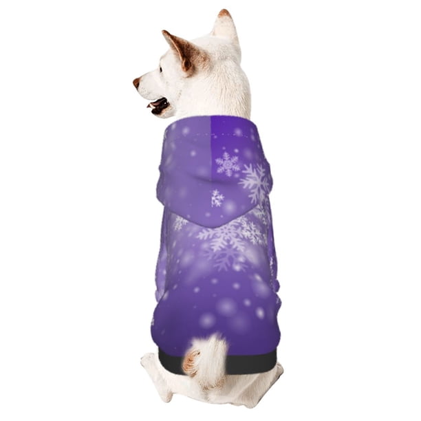 Balery Snowfall Sky White Purple Sudadera con Capucha para Perros Pequeños – Ropa para Mascotas, Disfraz para Perros y Gatos, Ideal para Fiestas y Cosplay-X-Small