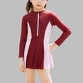 thumbnail image 4 of Maillot de Bain pour Enfants, Maillot de Bain une Pièce à Manches Longues pour Filles, Combinaison d'Entraînement pour Enfants, Robe de Bain Modeste pour Piscine, Plage, Leçons de Natation, 4 of 7