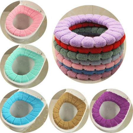 New USA Washable Toilet Seat Cover Soft Pad Cloth Lid Top Warmer Mat