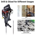 thumbnail image 5 of Yescom 1000W 2in1 Gasoline Demolition Jack Hammer 2 Stroke 32.7CC Drill Chisel Concrete Breaker with Fuel Mixing Tank EPA, 5 of 10