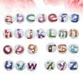 thumbnail image 4 of Miangastore 100Pcs Printed Wooden Buttons English Letters Buckles Two-hole Round Buttons Clothes Accessories, 4 of 8