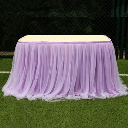 

3.28 ft Tulle Table Skirt for Rectangle Tables Tutu Table Skirt Ruffle Table Cloth for Wedding Bridal Shower Baptism Birthday Party Christening Banquet Table Decorations