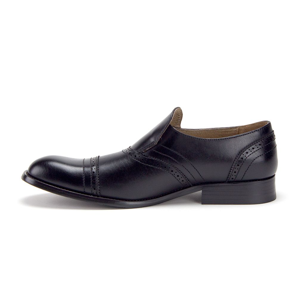 Jazame Men's 07332 Leather Lined Single Monkstrap Cap Toe Loafers Dress Shoes, Black, 10 - image 2 of 4