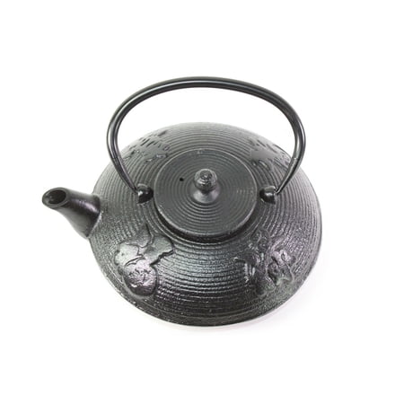 24 fl oz Black Fu Lu Shou Xi Chinese Cast Iron Teapot Tetsubin + Infuser Filter F15355