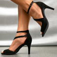 thumbnail image 5 of Elecsop High Heels, Comfortable Sexy Open Toe Pointed Heels for Women, Elegant Cross Strap Dress Stiletto Heels with Buckle for Wedding Prom Party Work Holiday, Black, 5 of 8