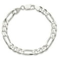 thumbnail image 4 of Auriga Fine Jewelry 925 Sterling Silver 7.5mm Figaro Chain Bracelet 7inch for Women, 4 of 5