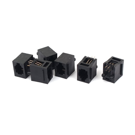 Unique Bargains 6 Pcs RJ11 4P4C Computer Internet Network PCB Jack Socket Black price history on PriceWatchPro