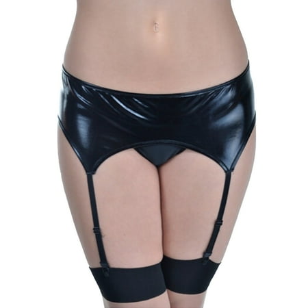 HYSYSB Leather Bodysuit for Women bodysuit with Built in Bra push Up Bodysuit leather Romper fashion Faux Leather Latex Sexy Costume Garter Sexy Lingerie shapewear Bodysuits for Women Black One Size