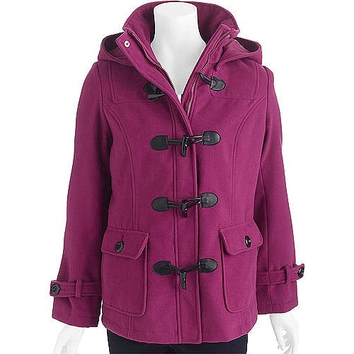 George Women's Toggle Front Coat with Removable Hood - Walmart.com