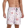 thumbnail image 2 of Fotbe Retro Floral Pantalones Cortos de Pijama para Hombre, Ropa de Dormir, Pantalones de Pijama Cortos para Hombre-4X-Large, 2 of 6