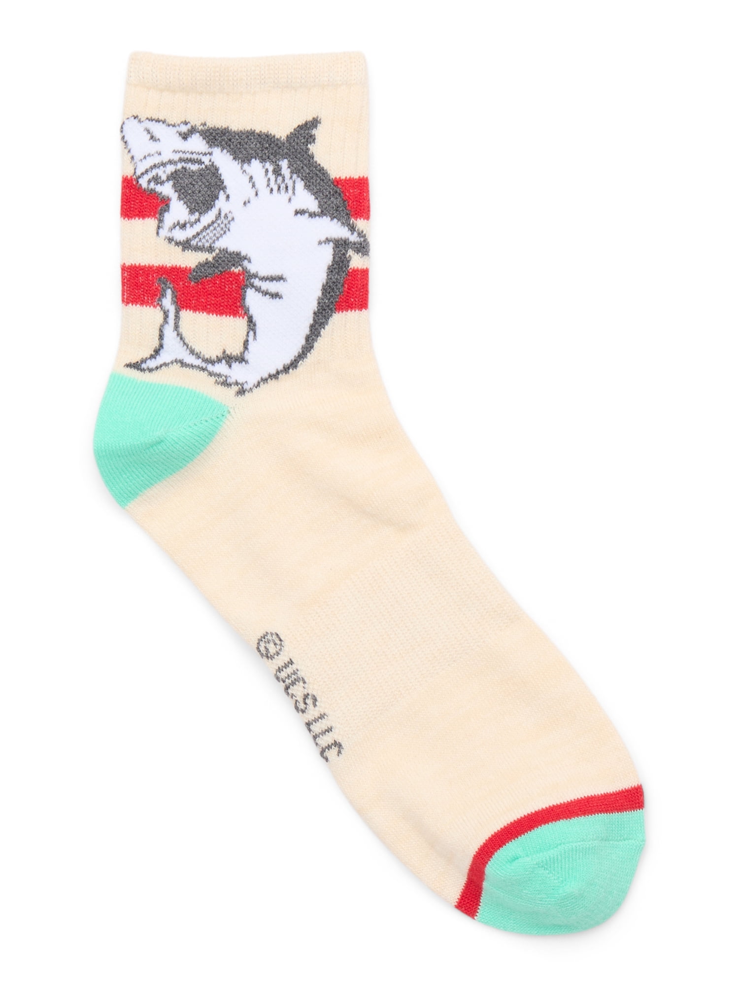 Jaws Men's Quarter Crew Ankle Socks, 6-Pack, Shoe Sizes 8-12