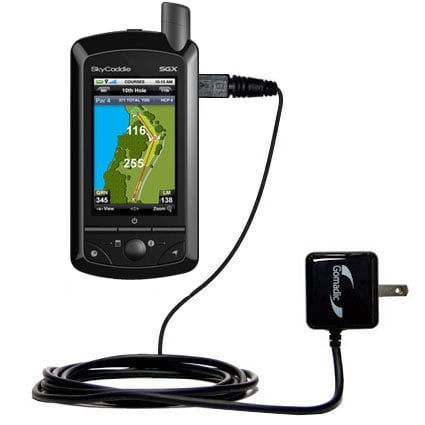 Gomadic Intelligent Compact AC Home Wall Charger suitable for the SkyGolf SkyCaddie SGX - High output power with a convenient, foldable plug design -