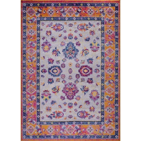 Ladole Rugs Traditional Classic Pattern Innovative Area Rug - Unique Room Decor 3x5 Soft Carpet for Living Room, Bedroom, Kitchen, and Office - Orange and Pink, 4x6,3'11" x 5'7" (120cm x 170cm)