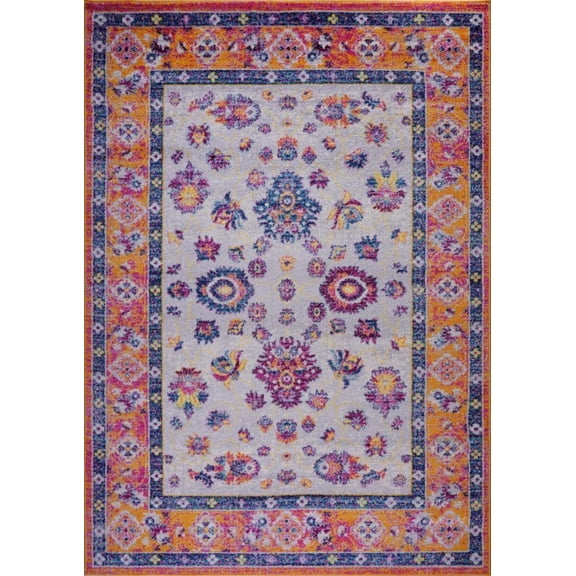 Ladole Rugs Topaz Traditional Design Innovative Comfortable European Mat Carpet in Orange Pink, 2x3 (1'10" x 2'11", 57cm x 90cm)