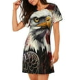 thumbnail image 2 of Rateoe Retro American Eagle A Print Women’s Nightdress – Cozy Cotton Short-sleeved Sleep Shirt, Loose-Fit Sleepwear, Perfect for Relaxing and Sleeping, 2 of 6