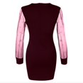 thumbnail image 6 of YMNXA Women's Dress Long Sleeve V Neck Mesh Sequins Retro Style Elegant Comfortable Dresses For Casual Daily Wear And Party Wine M, 6 of 7