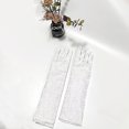 thumbnail image 5 of Lace Gloves for Women, Tea Party Long Elegant Opera Lace Gloves Costume Floral Pattern Arm Elbow Length, 5 of 5