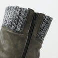 thumbnail image 5 of Modisza Women's Mid Calf Slouchy Leather Boots Wide Width Low Block Heel Tall Boot Side Zipper Winter Knitted Fold Over Boots Size 6-9.5, 5 of 7
