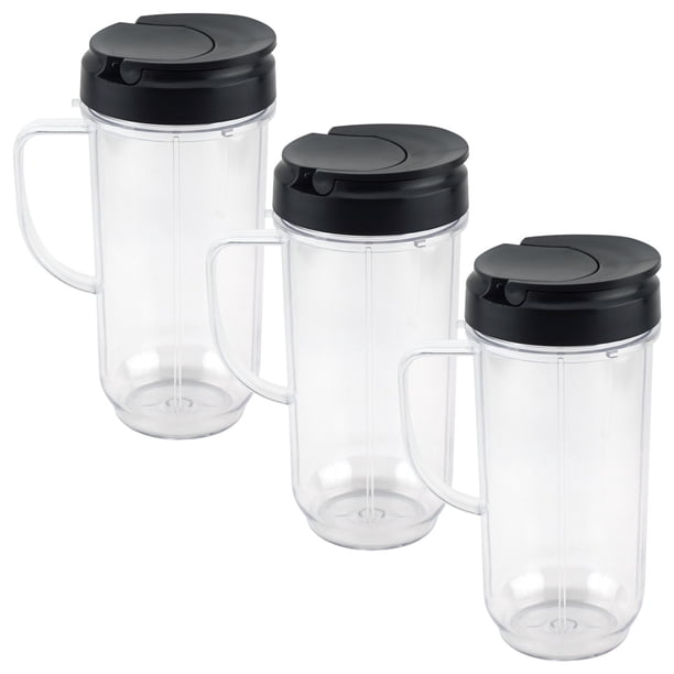 3 Pack 22 Oz Tall Cup With Flip Top To Go Lids Replacement Part Compatible With Magic Bullet 250w Mb1001 Blenders Walmart Com Walmart Com