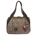 thumbnail image 1 of Chala Bowling Zip Tote Large Bag Pleather Stone Grey Gray Rooster Coin Purse, 1 of 3