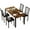 Brown + Black, variant on PORKISS Dining Table Set for 4, Modern Dining Table with 4 PU Leather Chairs, Modern Kitchen Table Set with Storage for Breakfast Nook, Cafeteria Dining Room, Brown+Black