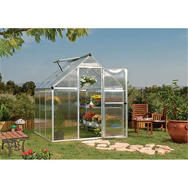Palram HG5006 Nature 6' x 6' Greenhouse Silver Frame Twin-Wall by Palram