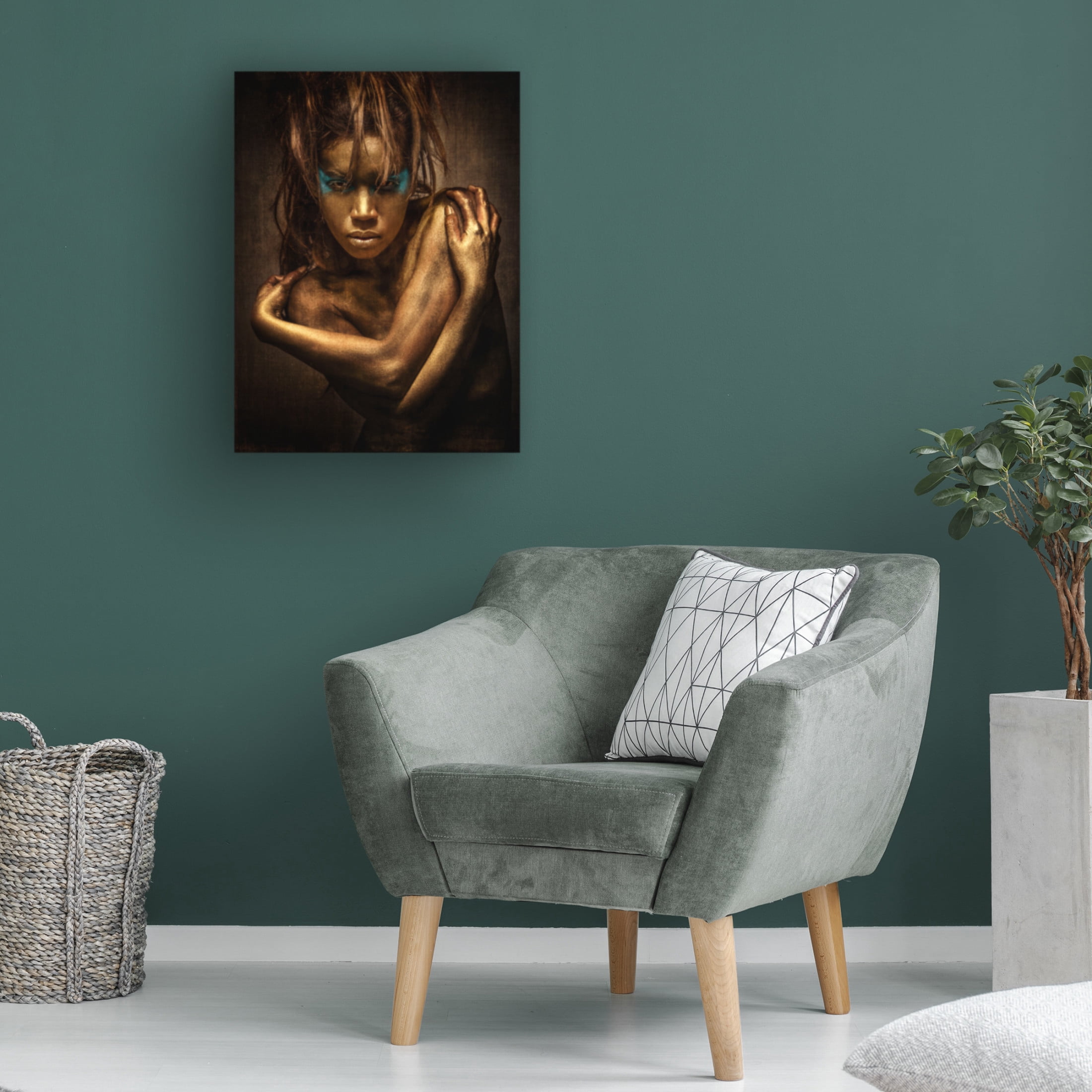 Canvas Wall Art - Siegart  'Golden Girl' Wall Art for Living Room, Bedroom, or Office Décor by Trademark Fine Art - 24 x 32 Inches