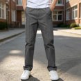 thumbnail image 2 of BLVB Boys Girls School Uniform Pants Twill Chino Straight Leg Pants Comfortable Elastic Waist Dress Trousers, 2 of 8
