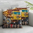thumbnail image 3 of Construction Trucks Pillow Cases Construction Room Decor for Boys Room Construction Pillow Covers for Toddler Boy Room Bedroom Playroom Nursery, White Yellow-Trucks Man, 3 of 5