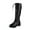 Black, variant on jsaierl European And American Thick Heel Women's Shoes Belt Buckle High Boot Large Size Women's Knight Boot