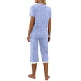 thumbnail image 7 of MINTREUS Women's Pajama Sets Short Sleeve Shirt and Capri Soft Pajama Sets with Pockets S-4XL, 7 of 7