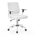 thumbnail image 1 of Modway Lattice Modern Faux Leather Mid Back Computer Desk Office Chair In White, 1 of 4