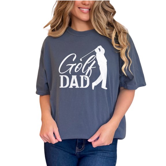 Golf Dad Enthusiast Sports Merch, Denim Comfort Colors T-Shirt, Small