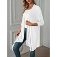 thumbnail image 3 of Deago Women's Draped Front Open Cardigan Casual Long Sleeve Lightweight Cardigan Sweaters Duster (White, M), 3 of 7