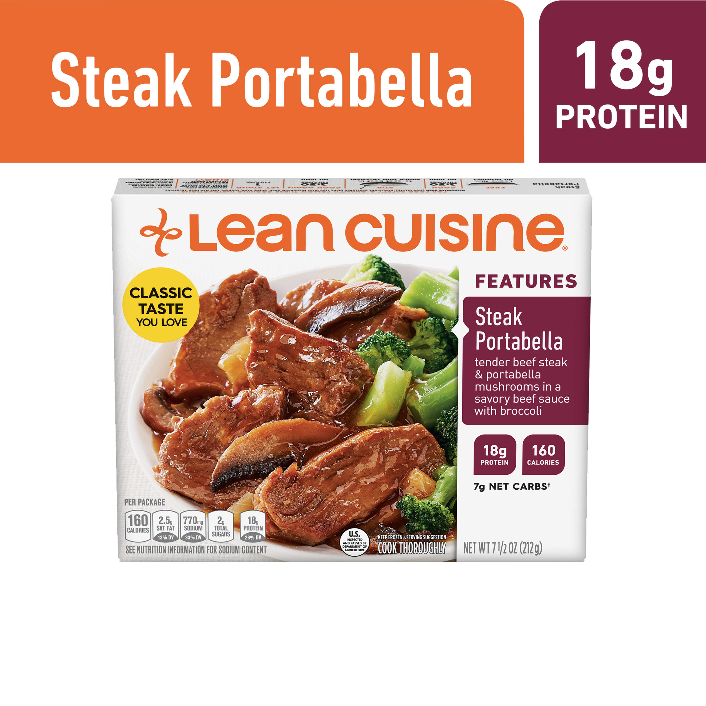 Lean Cuisine Features Steak Portabella Frozen Meal 7.5 - Walmart.com