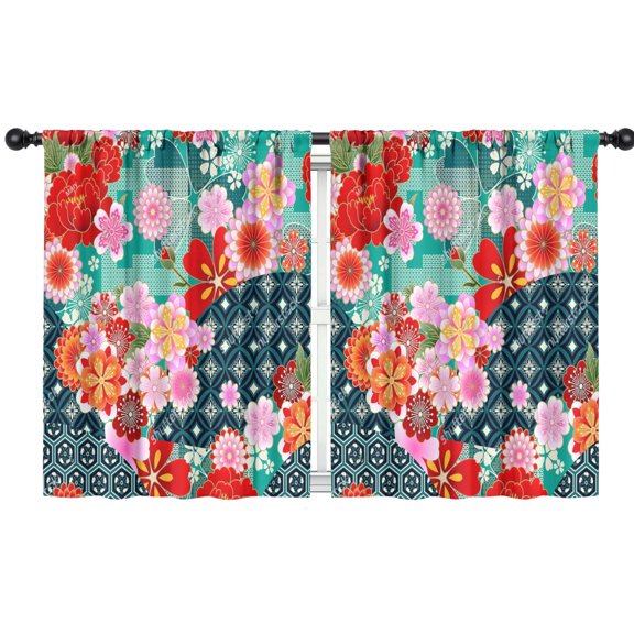 Blackout Kids Curtains,Pioneer Flower Floral Print Pattern Childrens Insulated Curtains Set Of 2,Bedroom Essentials,Toddler Room Decor 42"x54"