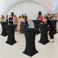 thumbnail image 2 of Cocktail Table Covers-Spandex Round High Top Table Cloths 2 Pack32x43 Inch-Black Stretch Fitted Bar Tall Tablecloth for Pub Bistro Highboy Party Event Banquet Height Folding Satnding Tables, 2 of 8