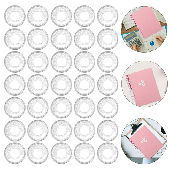 TEHAUX 50Pcs Planner Discs Binder Rings Loose-Leaf Expansion Disc for Add Extra Pages