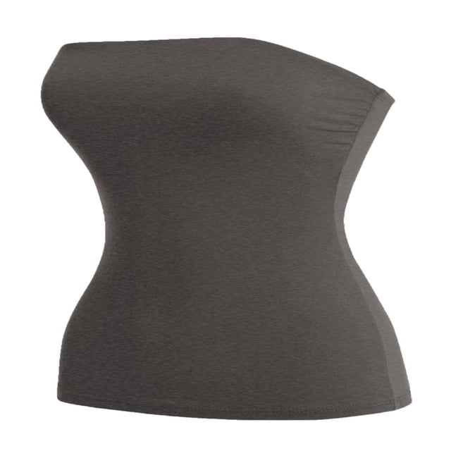 CHUANK Women‘s 2-Pack Basic Solid Stretchy Cotton Long Bandeau Tube Top